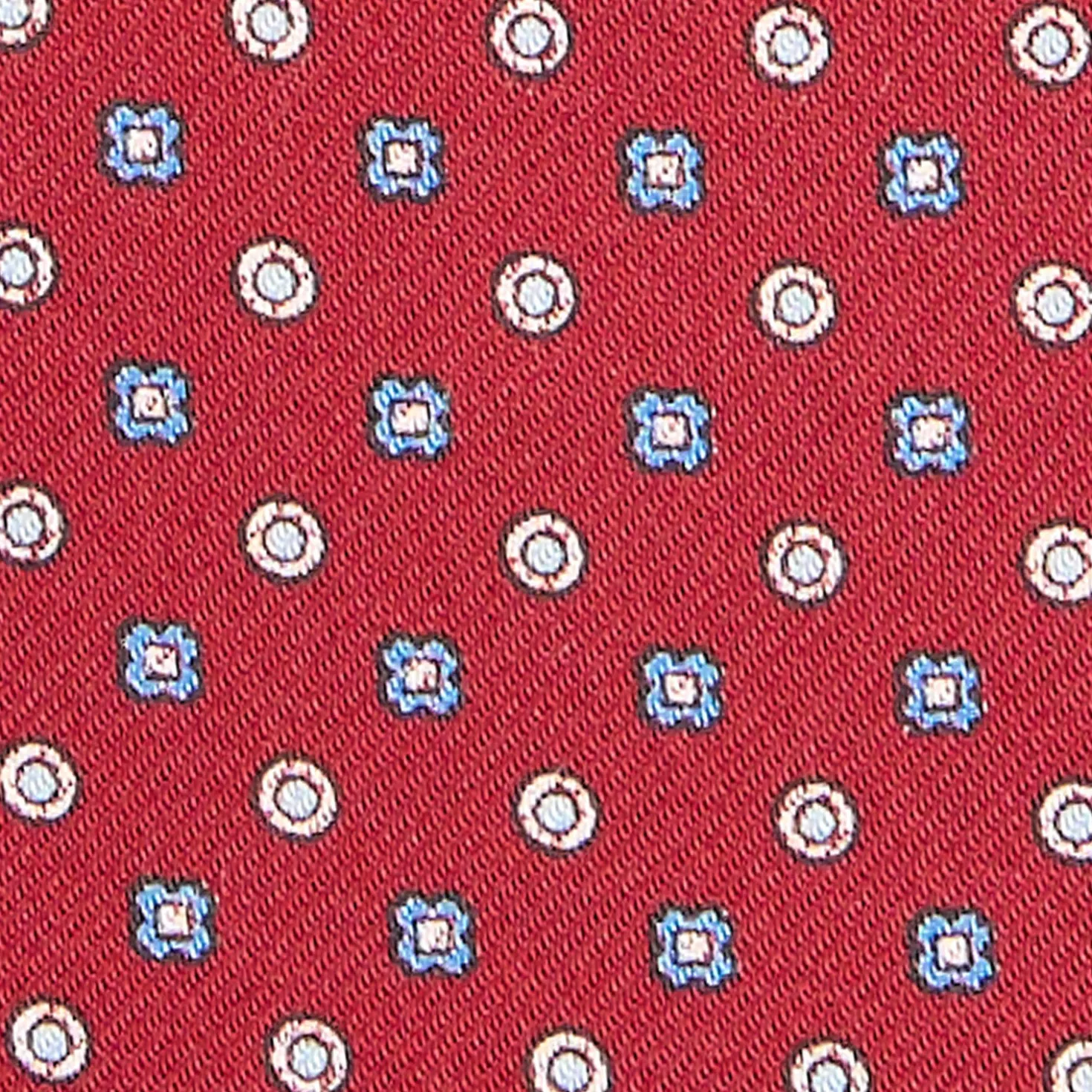 CRAVATTA ASCOT IN SETA BORDEAUX Microfantasia fiore