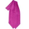 CRAVATTA ASCOT IN SETA FUCSIA Microfantasia fiore
