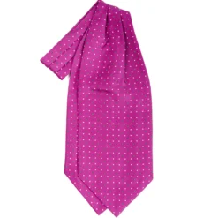 CRAVATTA ASCOT IN SETA FUCSIA Microfantasia fiore