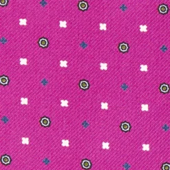 CRAVATTA ASCOT IN SETA FUCSIA Microfantasia fiore