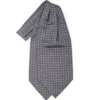 CRAVATTA ASCOT IN SETA GRIGIO SCURO Microfantasia fiore