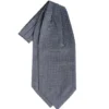 CRAVATTA ASCOT IN SETA GRIGIO SCURO Microfantasia fiore