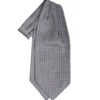 CRAVATTA ASCOT IN SETA GRIGIO SCURO Microfantasia fiore