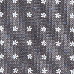 CRAVATTA ASCOT IN SETA GRIGIO SCURO Microfantasia fiore