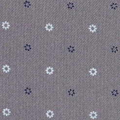 CRAVATTA ASCOT IN SETA GRIGIO SCURO Microfantasia fiore