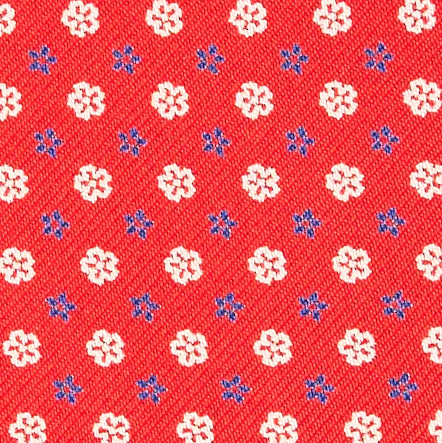 CRAVATTA ASCOT IN SETA ROSSA Microfantasia fiore