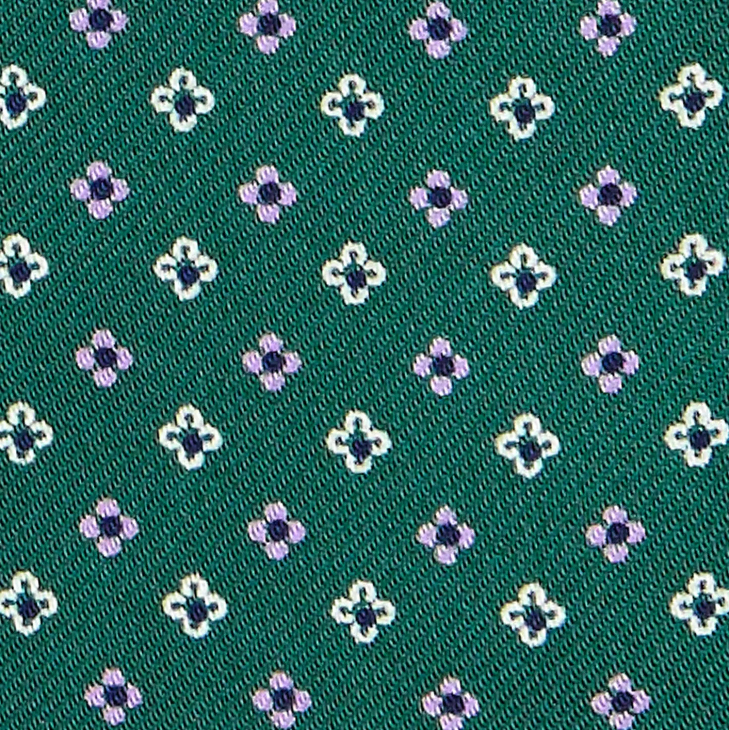 CRAVATTA ASCOT IN SETA VERDE SCURO Microfantasia fiore