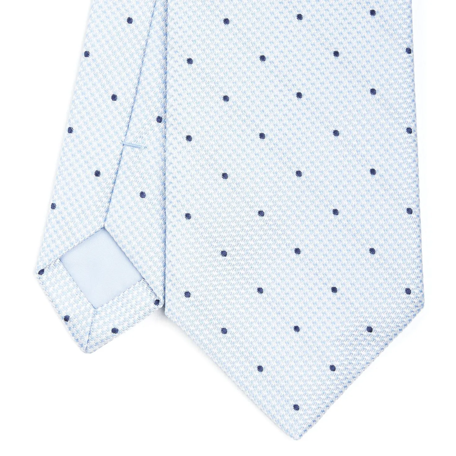 CRAVATTA CERIMONIA IN SETA JACQUARD AZZURRA Pois