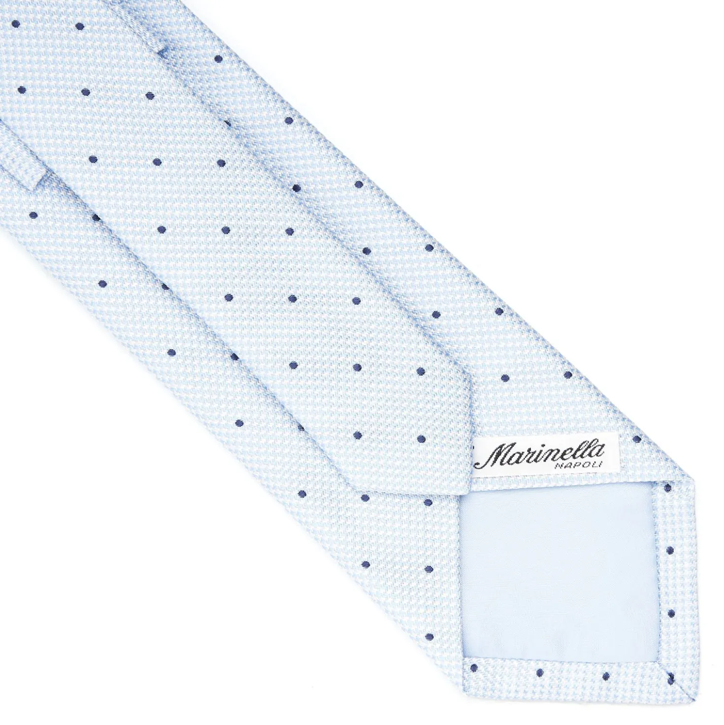 CRAVATTA CERIMONIA IN SETA JACQUARD AZZURRA Pois