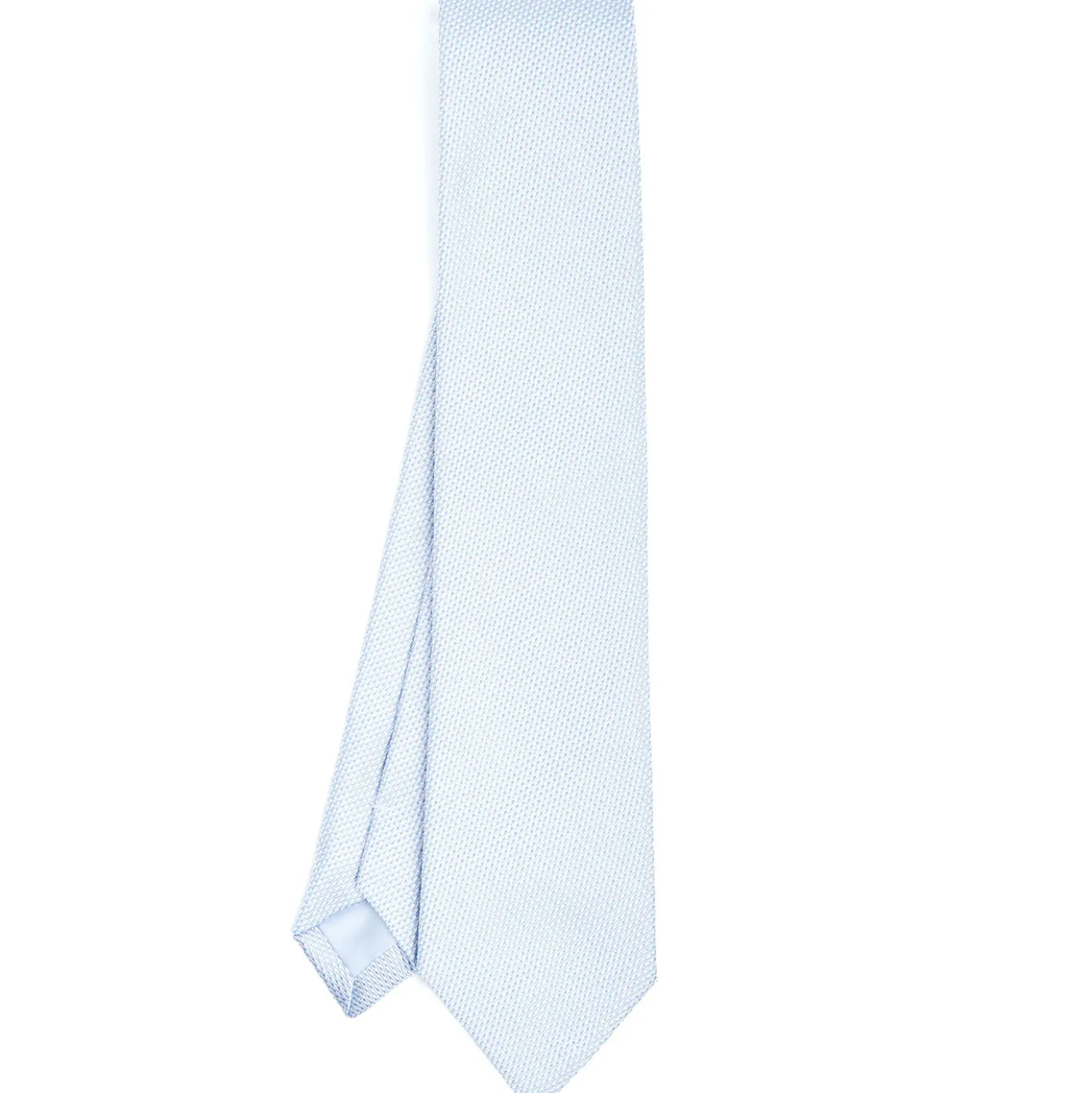 CRAVATTA CERIMONIA IN SETA JACQUARD AZZURRA Microfantasia geometrica
