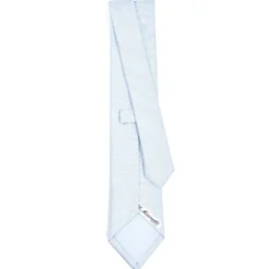 CRAVATTA CERIMONIA IN SETA JACQUARD AZZURRA Microfantasia geometrica
