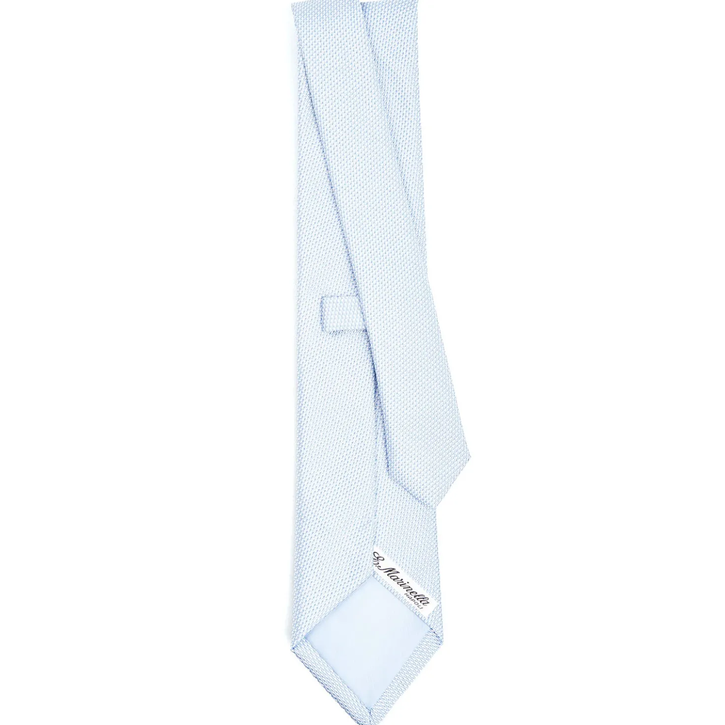 CRAVATTA CERIMONIA IN SETA JACQUARD AZZURRA Microfantasia geometrica