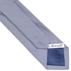 CRAVATTA CERIMONIA IN SETA JACQUARD BLU Microfantasia geometrica