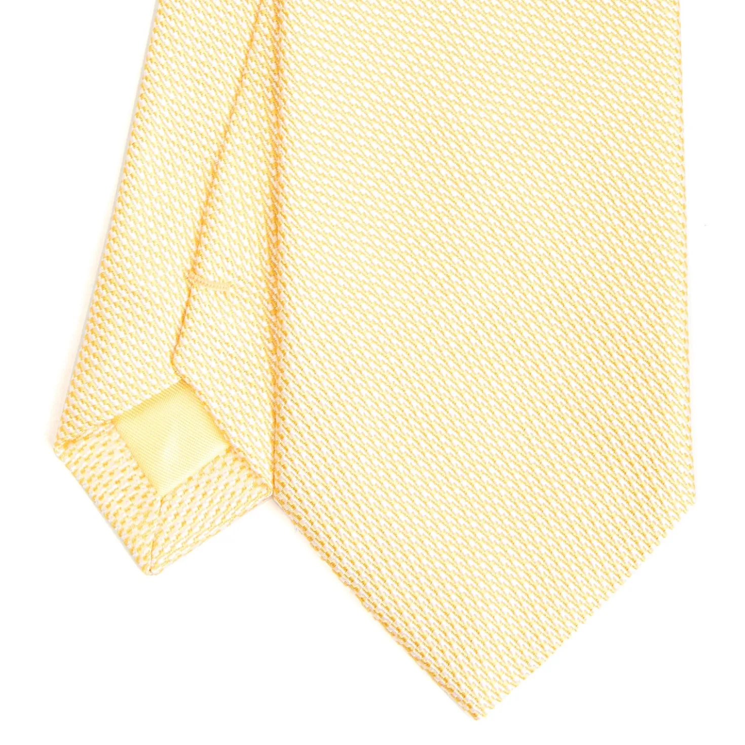 CRAVATTA CERIMONIA IN SETA JACQUARD GIALLA Microfantasia geometrica