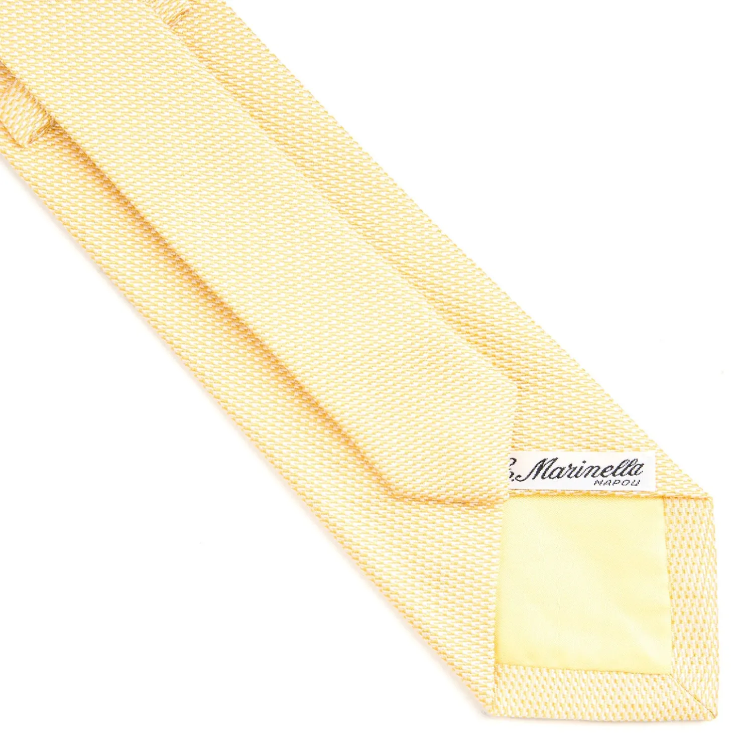 CRAVATTA CERIMONIA IN SETA JACQUARD GIALLA Microfantasia geometrica
