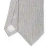 CRAVATTA CERIMONIA IN SETA JACQUARD GRIGIO CHIARO Microfantasia geometrica