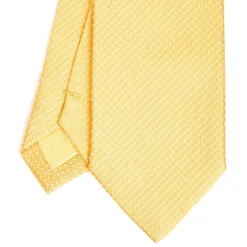 CRAVATTA CERIMONIA IN SETA JACQUARD GIALLA Micro pois