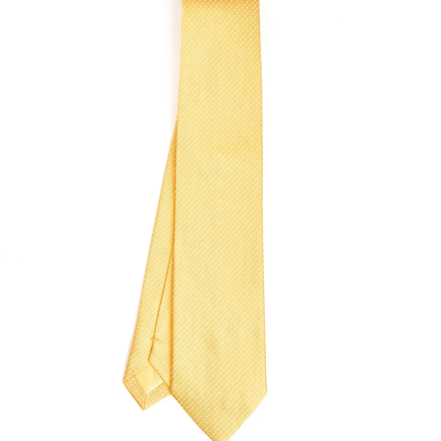 CRAVATTA CERIMONIA IN SETA JACQUARD GIALLA Micro pois