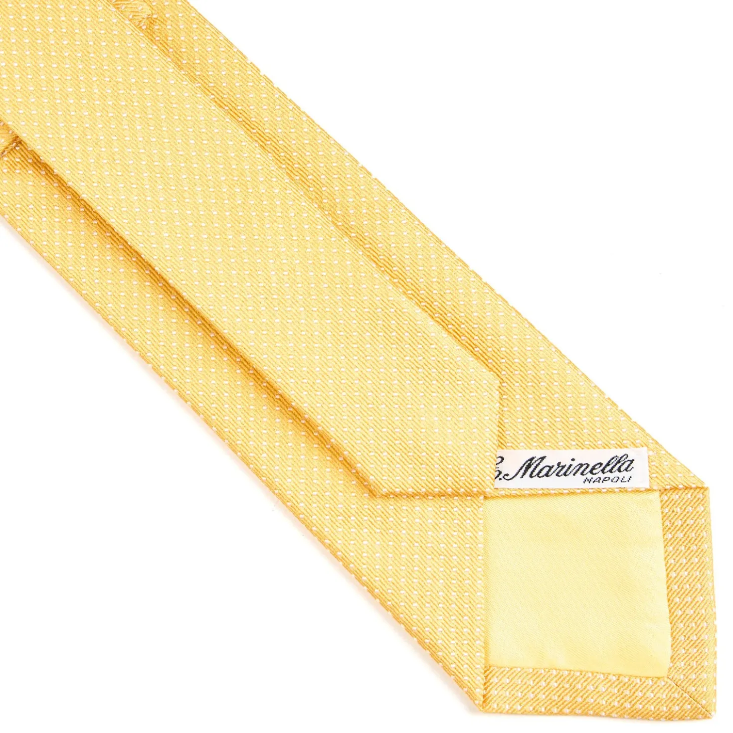 CRAVATTA CERIMONIA IN SETA JACQUARD GIALLA Micro pois