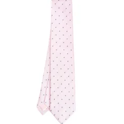 CRAVATTA CERIMONIA IN SETA JACQUARD ROSA Pois