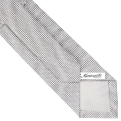 CRAVATTA CERIMONIA IN SETA JACQUARD GRIGIO CHIARO Microfantasia geometrica