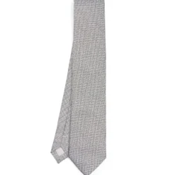 CRAVATTA CERIMONIA IN SETA JACQUARD GRIGIO CHIARO Microfantasia geometrica