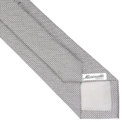 CRAVATTA CERIMONIA IN SETA JACQUARD GRIGIO CHIARO Microfantasia geometrica