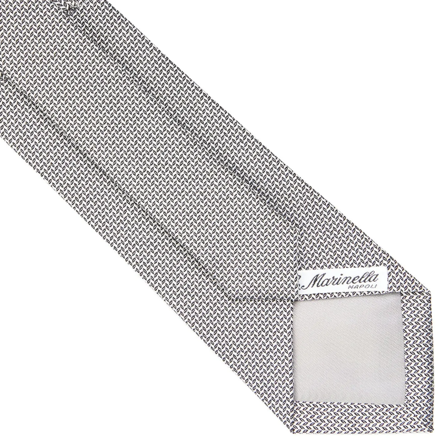 CRAVATTA CERIMONIA IN SETA JACQUARD GRIGIO CHIARO Microfantasia geometrica
