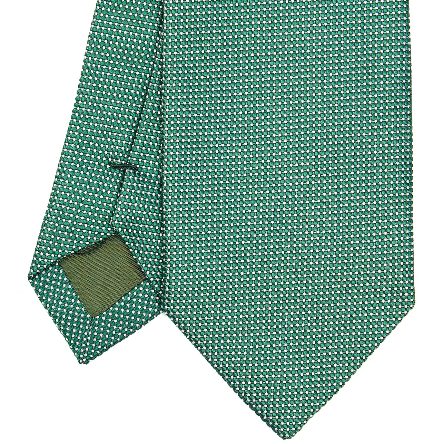 CRAVATTA CERIMONIA IN SETA JACQUARD VERDE CHIARO Microfantasia geometrica