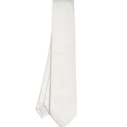 CRAVATTA CERIMONIA IN SETA JACQUARD GRIGIO CHIARO Microfantasia geometrica