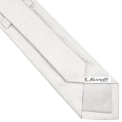 CRAVATTA CERIMONIA IN SETA JACQUARD GRIGIO CHIARO Microfantasia geometrica