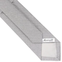 CRAVATTA CERIMONIA IN SETA JACQUARD GRIGIO CHIARO Microfantasia geometrica