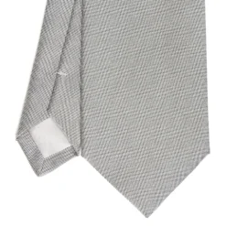 CRAVATTA CERIMONIA IN SETA JACQUARD GRIGIO CHIARO Microfantasia geoemtrica
