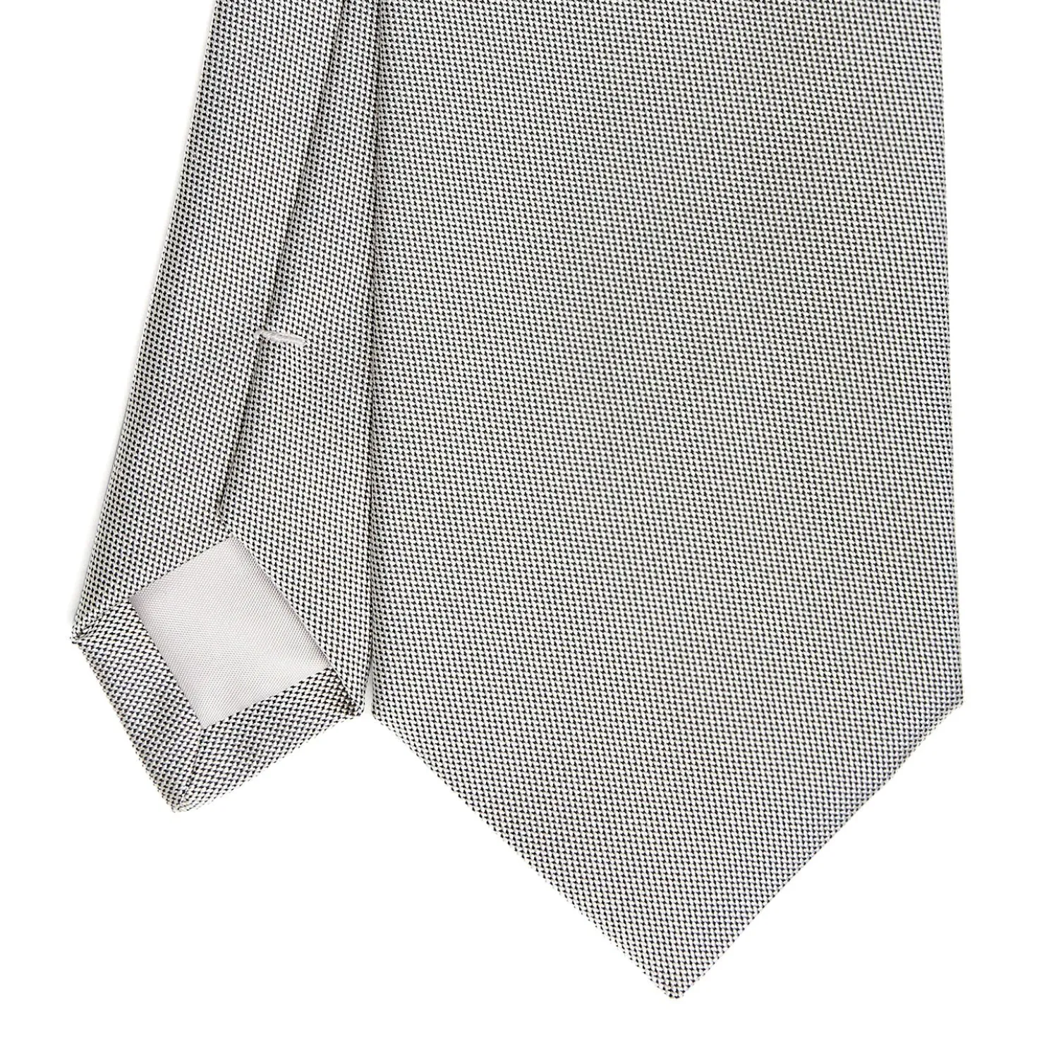 CRAVATTA CERIMONIA IN SETA JACQUARD GRIGIO CHIARO Microfantasia geoemtrica