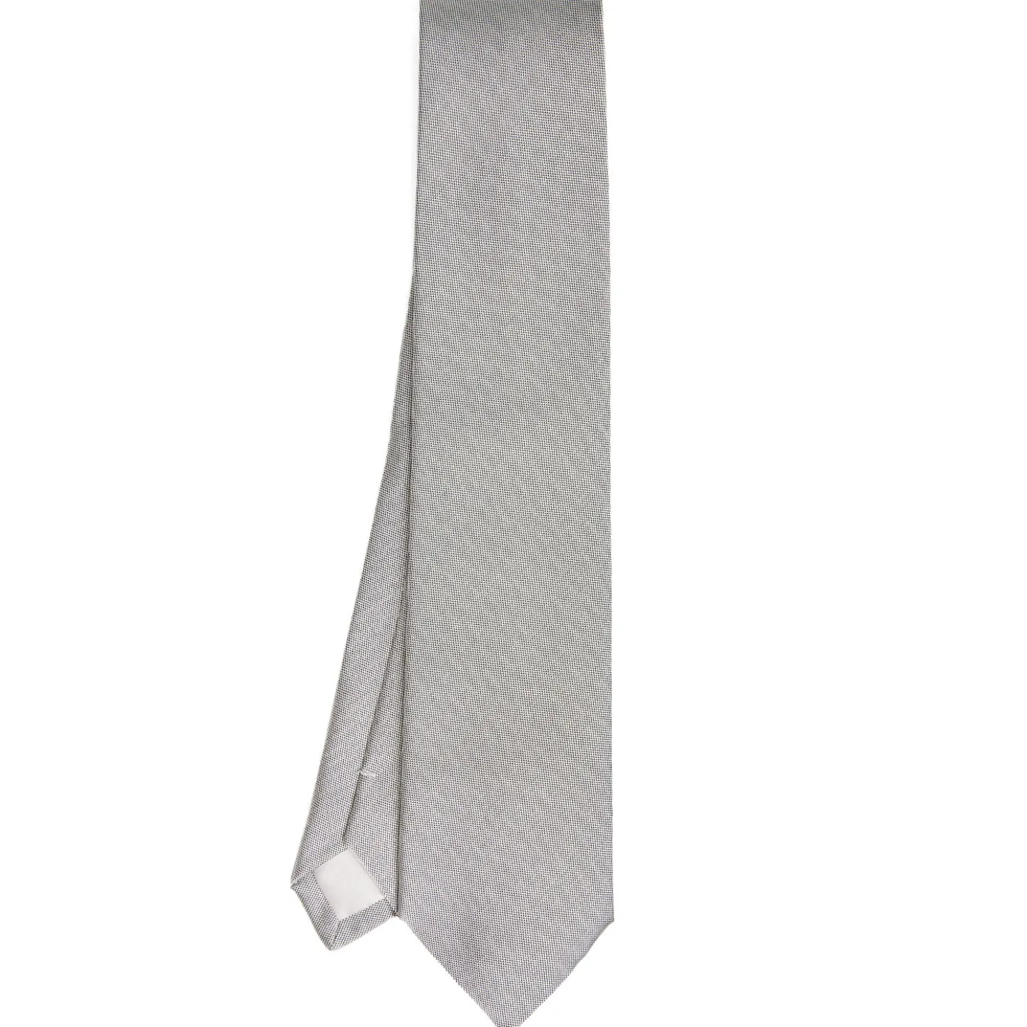CRAVATTA CERIMONIA IN SETA JACQUARD GRIGIO CHIARO Microfantasia geoemtrica