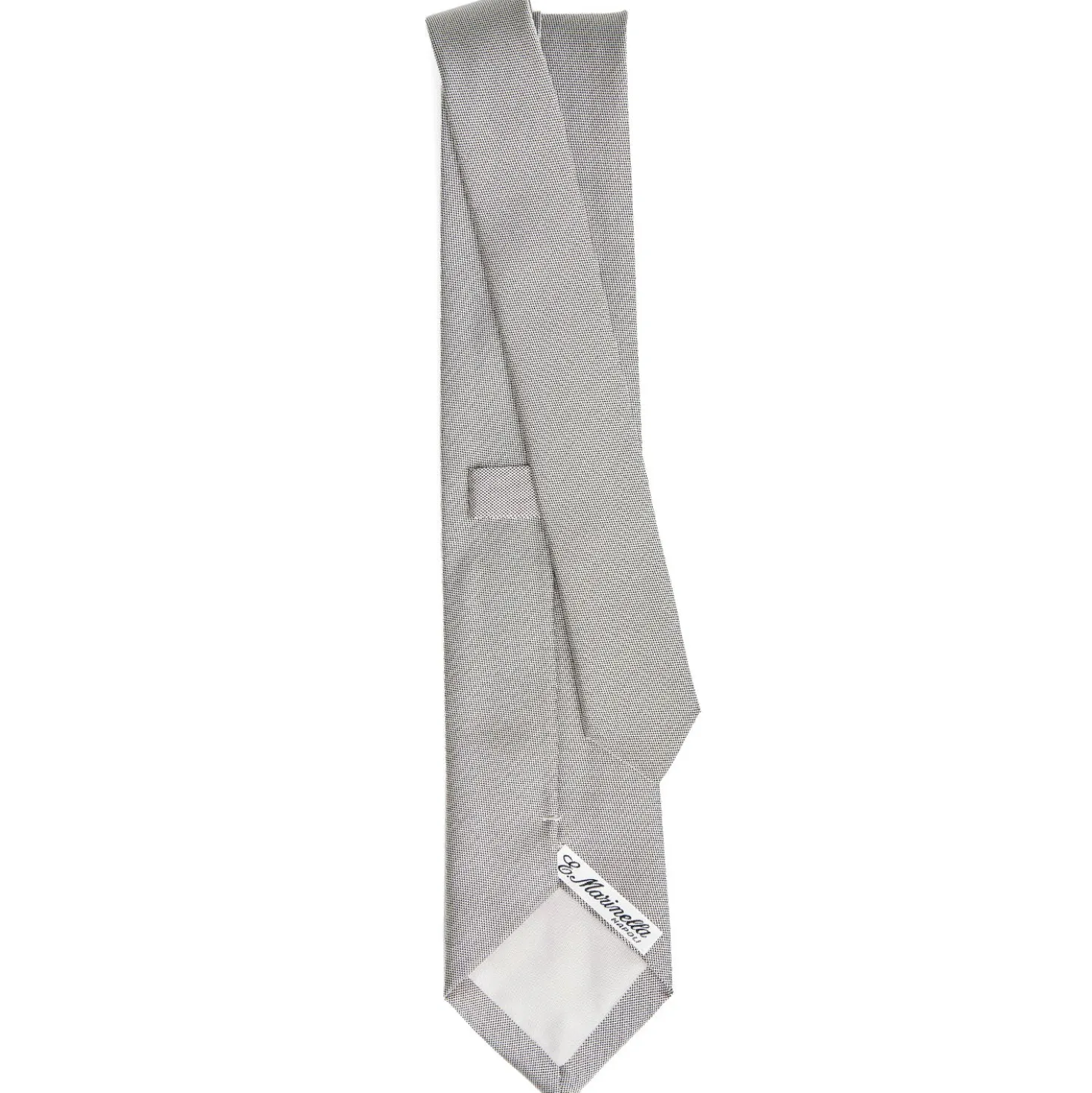 CRAVATTA CERIMONIA IN SETA JACQUARD GRIGIO CHIARO Microfantasia geoemtrica