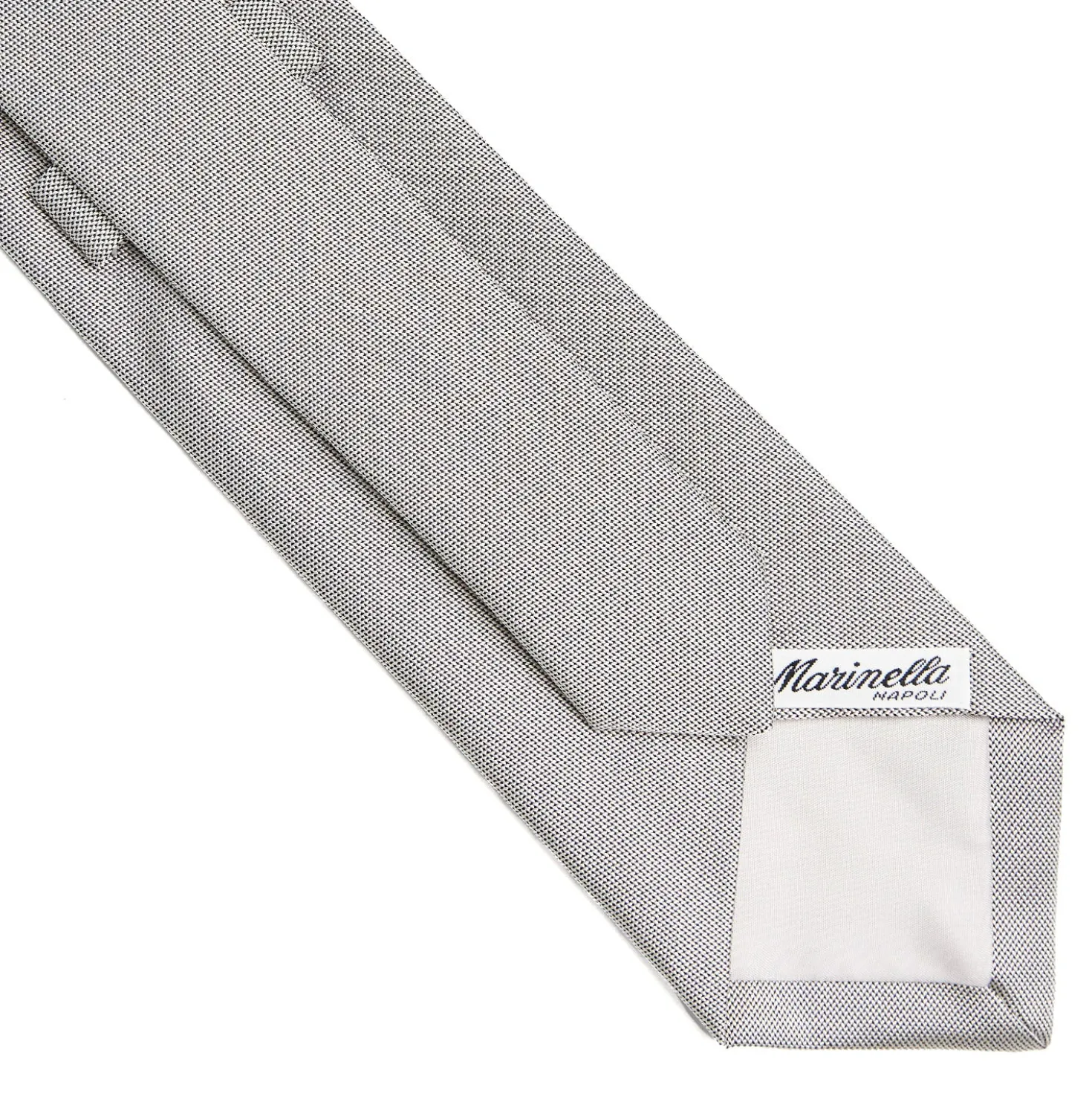 CRAVATTA CERIMONIA IN SETA JACQUARD GRIGIO CHIARO Microfantasia geoemtrica