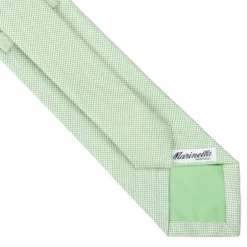 CRAVATTA CERIMONIA IN SETA JACQUARD VERDE CHIARO Microfantasia geometrica