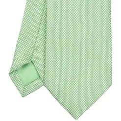 CRAVATTA CERIMONIA IN SETA JACQUARD VERDE CHIARO Microfantasia geometrica