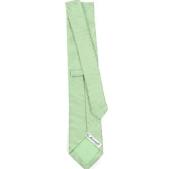 CRAVATTA CERIMONIA IN SETA JACQUARD VERDE CHIARO Microfantasia geometrica