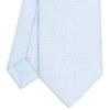 CRAVATTA CERIMONIA IN SETA JACQUARD AZZURRA Microfantasia geometrica