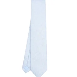 CRAVATTA CERIMONIA IN SETA JACQUARD AZZURRA Microfantasia geometrica