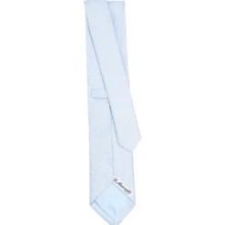 CRAVATTA CERIMONIA IN SETA JACQUARD AZZURRA Microfantasia geometrica