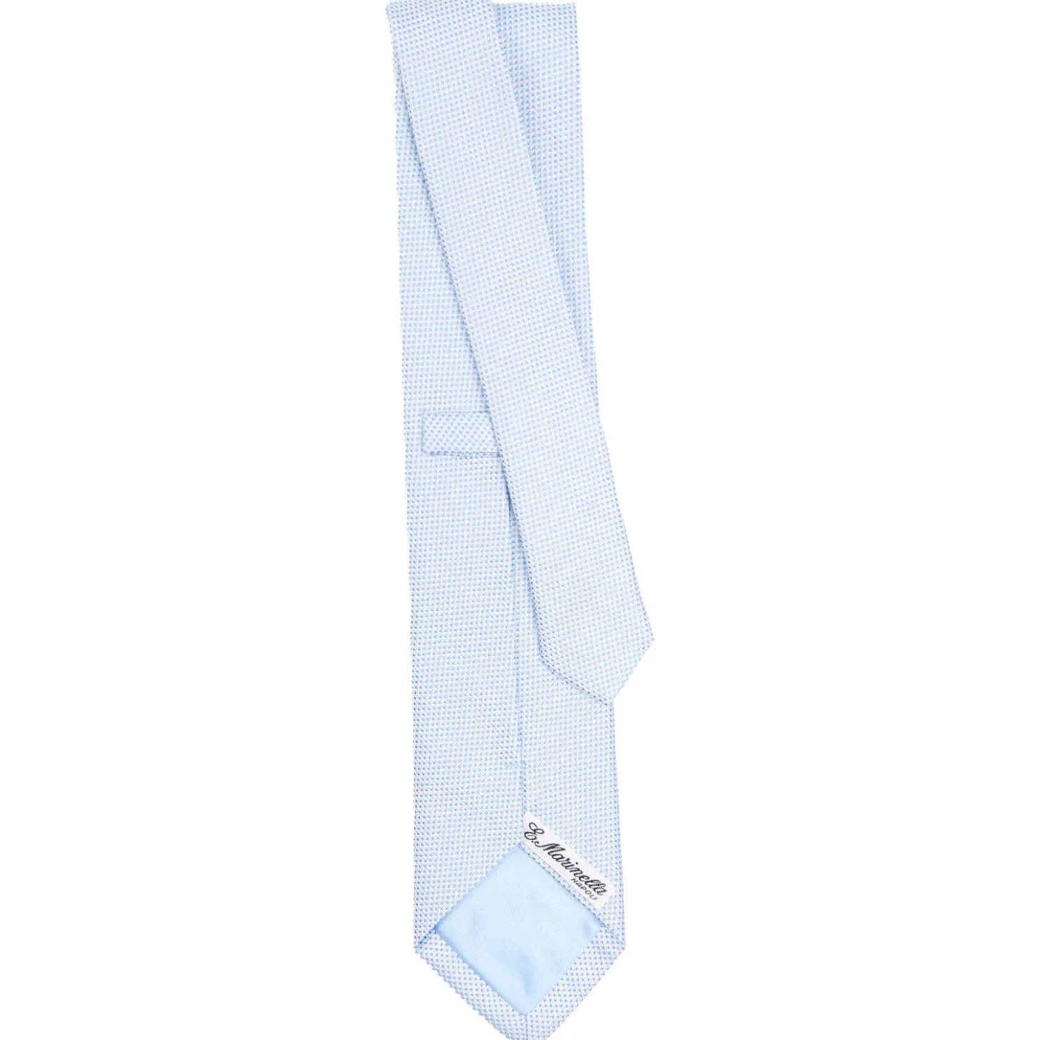 CRAVATTA CERIMONIA IN SETA JACQUARD AZZURRA Microfantasia geometrica