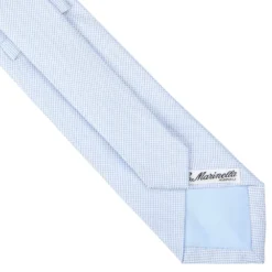 CRAVATTA CERIMONIA IN SETA JACQUARD AZZURRA Microfantasia geometrica