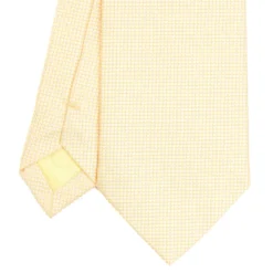CRAVATTA CERIMONIA IN SETA JACQUARD GIALLA Microfantasia geometrica