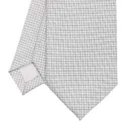 CRAVATTA CERIMONIA IN SETA JACQUARD GRIGIO CHIARO Microfantasia geometrica