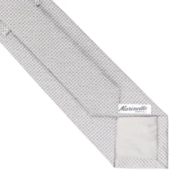 CRAVATTA CERIMONIA IN SETA JACQUARD GRIGIO CHIARO Microfantasia geometrica