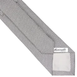 CRAVATTA CERIMONIA IN SETA JACQUARD GRIGIO CHIARO Microfantasia geometrica