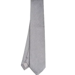 CRAVATTA CERIMONIA IN SETA JACQUARD GRIGIO SCURO Microfantasia geometrica